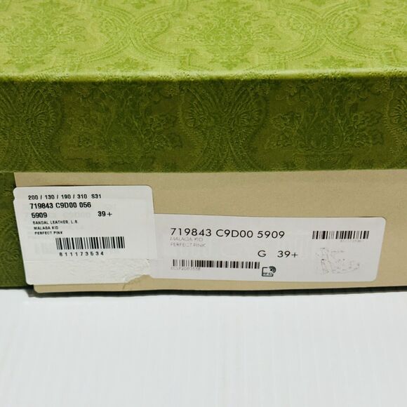 Gucci Janaya Pink Interlocking G Studs 39.5/ US 9.5 Heels Platform Sandals NIB - Picture 14 of 15